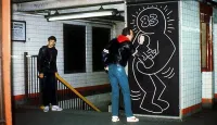 Keith Haring Doing Art in the NYC Subway