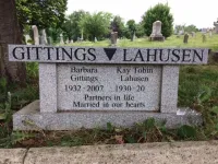 Barbara Gittings and Kay Lahusen's Tombstone at the Congressional Cemetery in Washington, D.C.